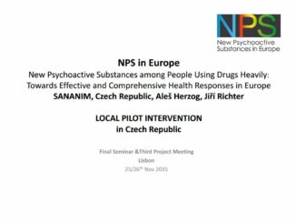 Prezentace Aleše Herzoga a Jiřího Richtera z meetingu v rámci projektu New psychoactive substances v listopadu 2015 v Lisabonu v Portugalsku